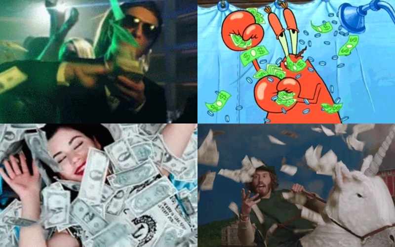 Our favorite "Make It Rain" gifs