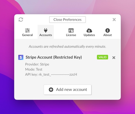 Stripe account added in CashNotify