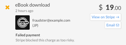 Payment blocked as too risky